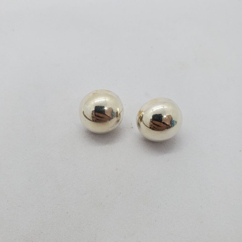 Taxco Sterling Silver Ball Stud Earrings 925